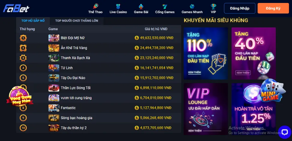 Banner chấp thuận cookie trên win23 chính thức